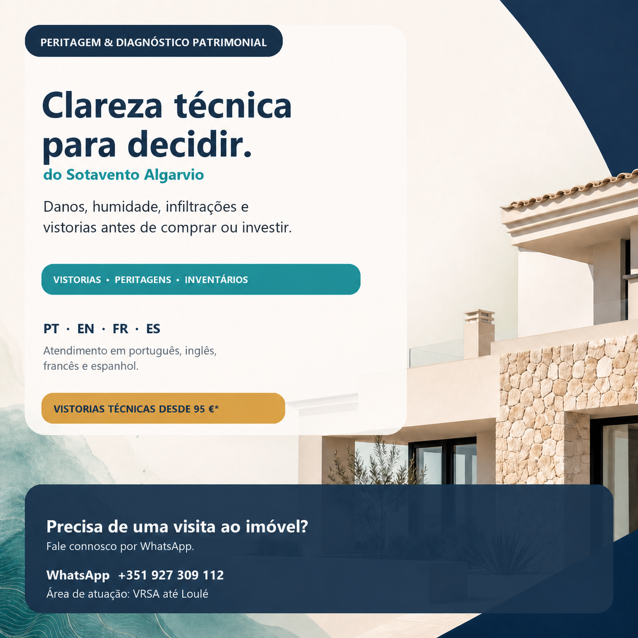 Imagem promocional de peritagem e diagnóstico patrimonial
